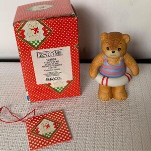 NIB Vintage 1985 Lucy &amp; Me Girl Bear Swim Tube August Figurine#102806